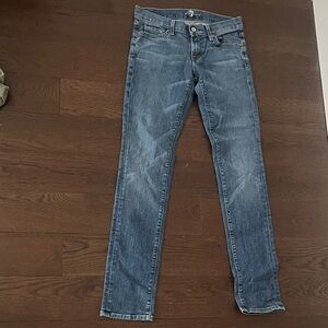 7 For All Mankind Women's Blue Skinny Jeans